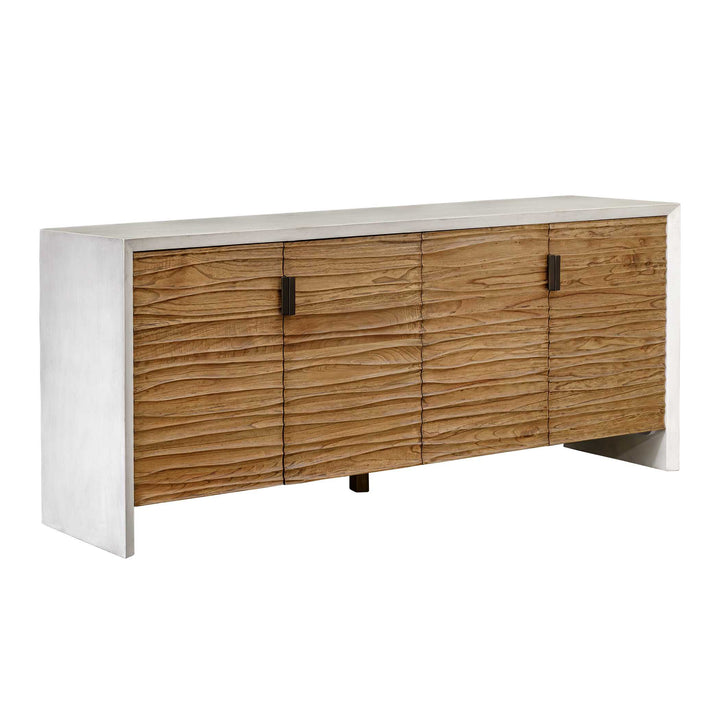 Brinson Carved Wood 4 Door Cabinet