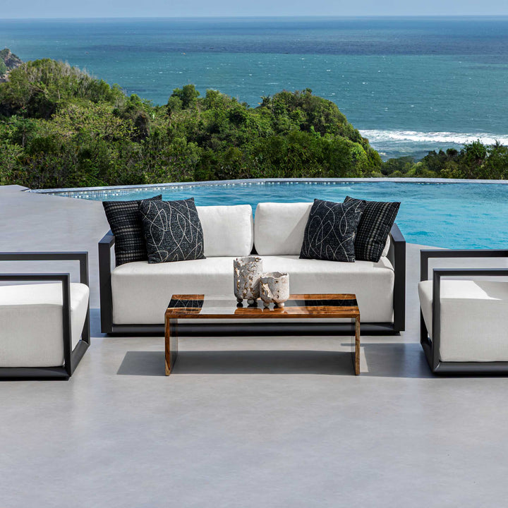 Remsen Outdoor Black/Oyster Sofa 