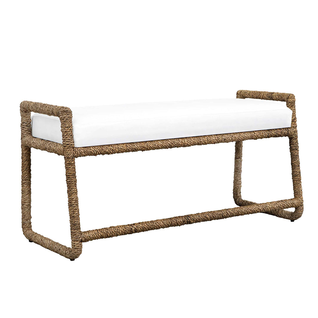 Araiza White Fabric Bench
