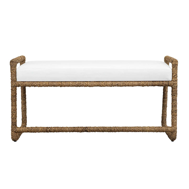 Araiza White Fabric Bench