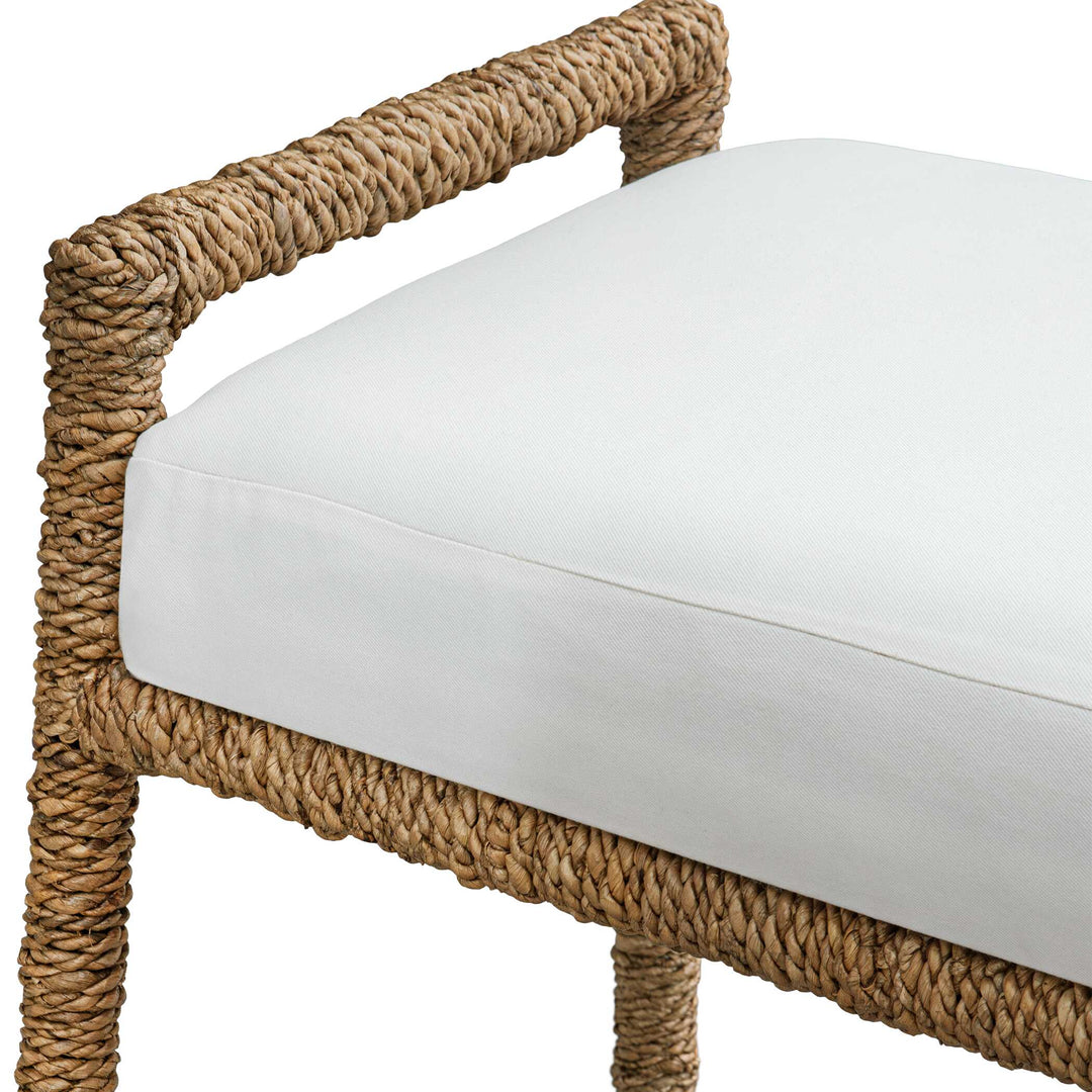 Araiza White Fabric Bench