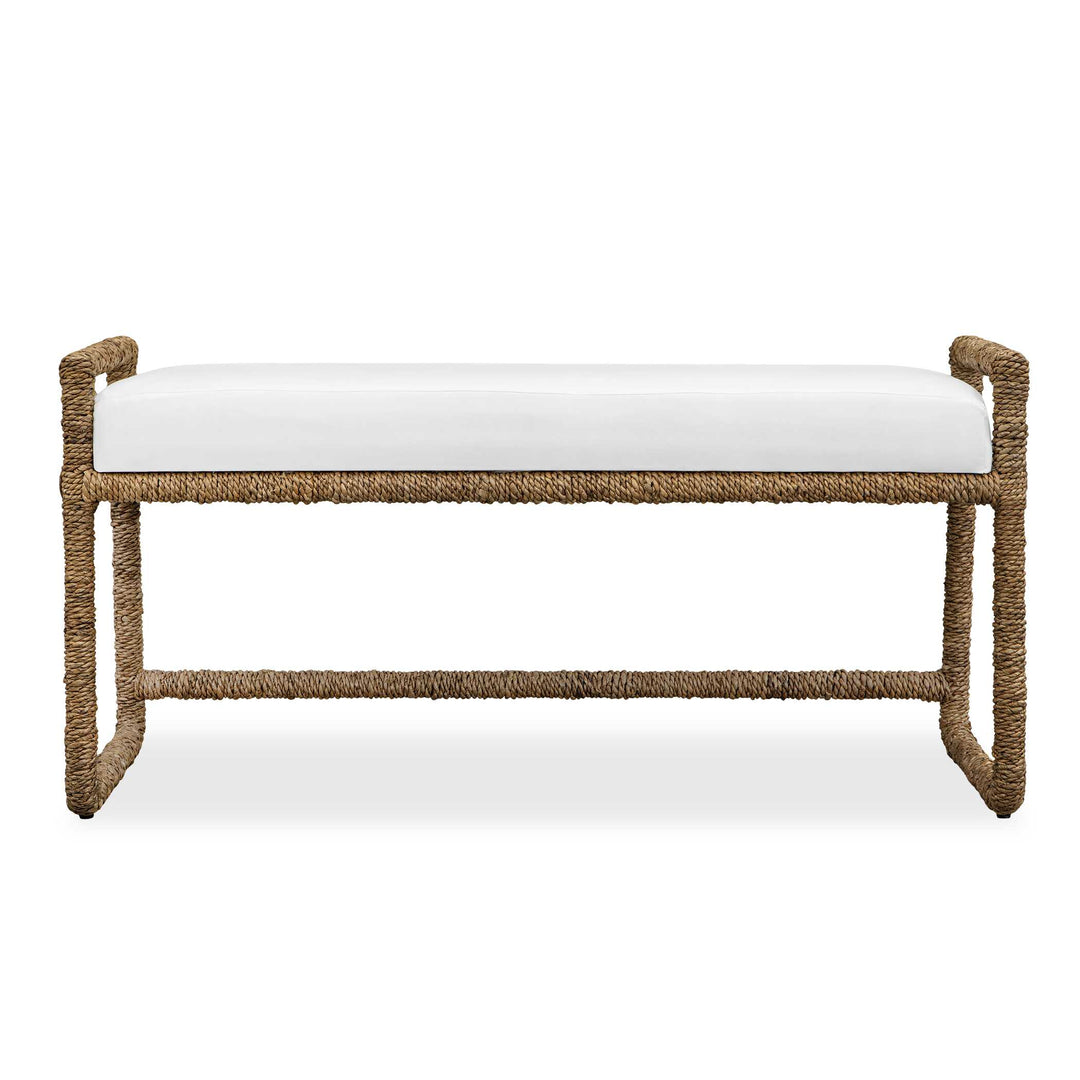 Araiza White Fabric Bench