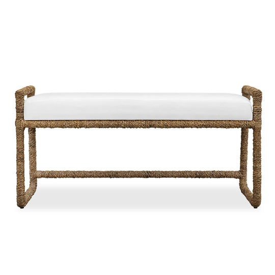 Araiza White Fabric Bench