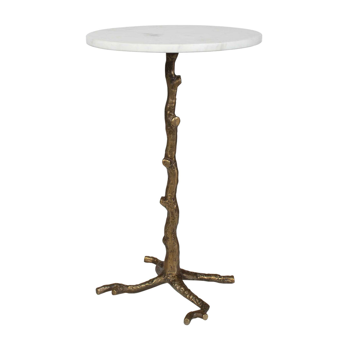 Calais White Marble Accent Table