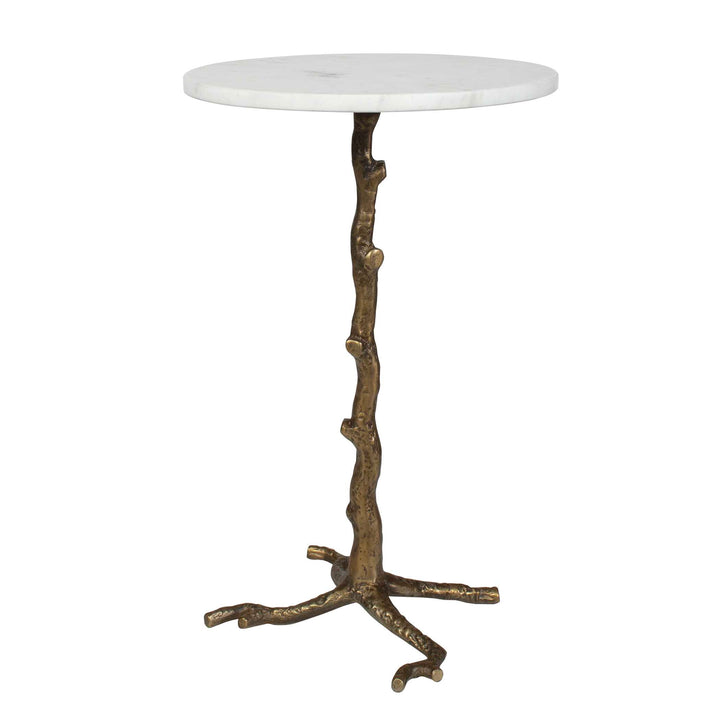 Calais White Marble Accent Table