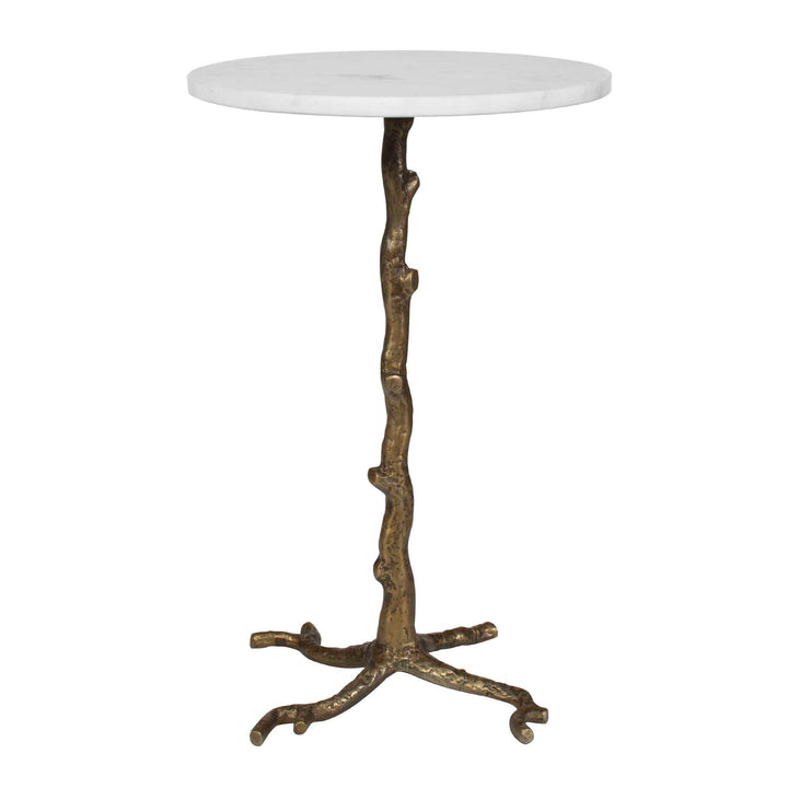 Calais White Marble Accent Table