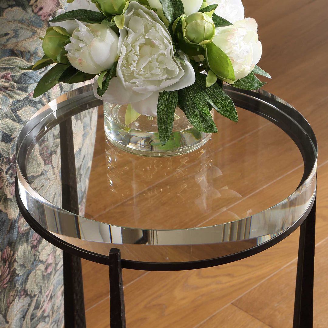 Midas Dark Bronze Round Accent Table