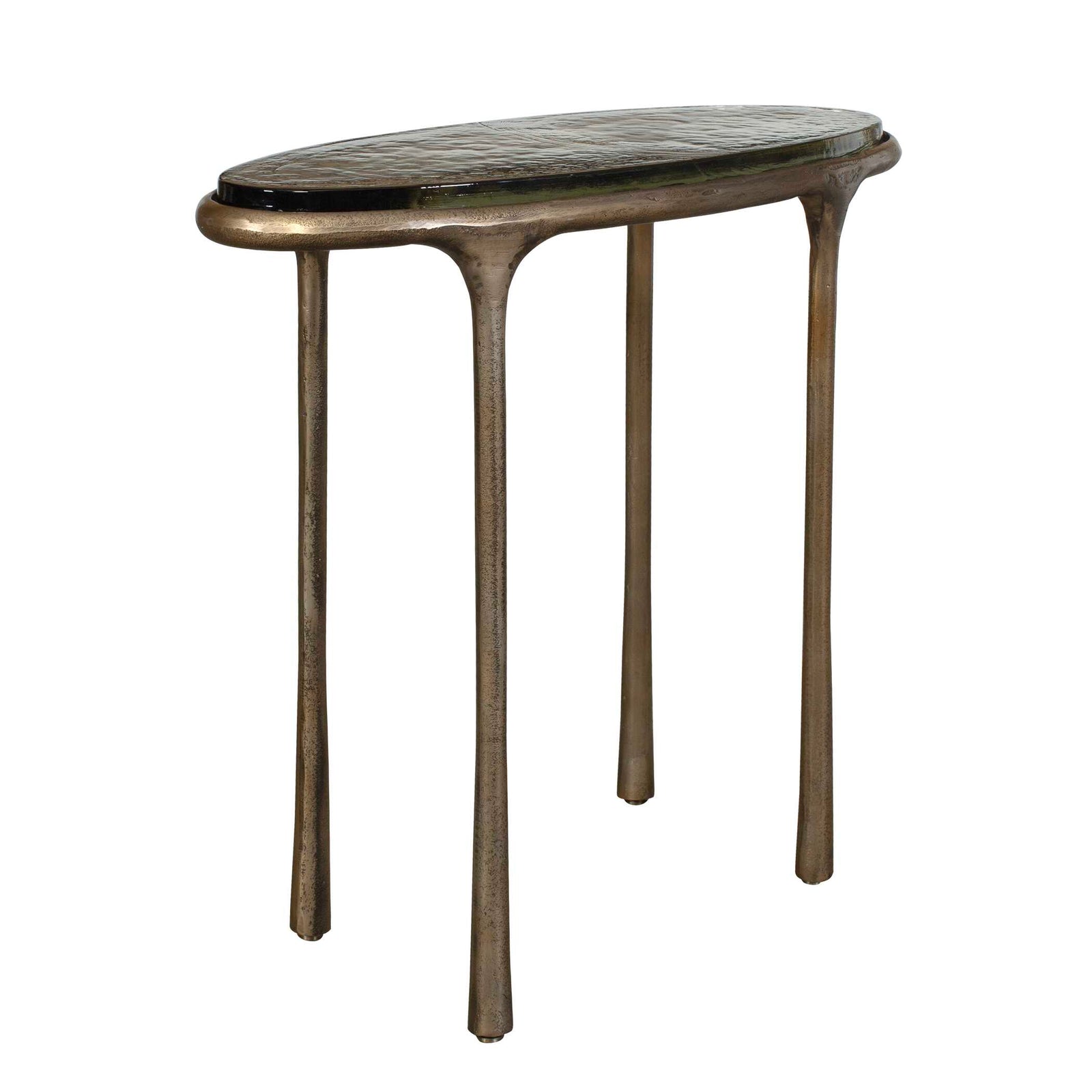 Ata Oval Brass Accent Table