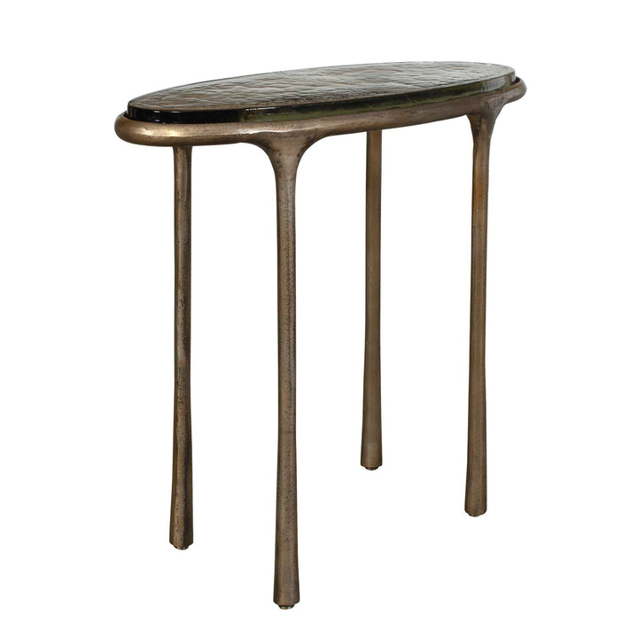 Ata Oval Brass Accent Table