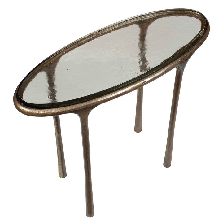 Ata Oval Brass Accent Table