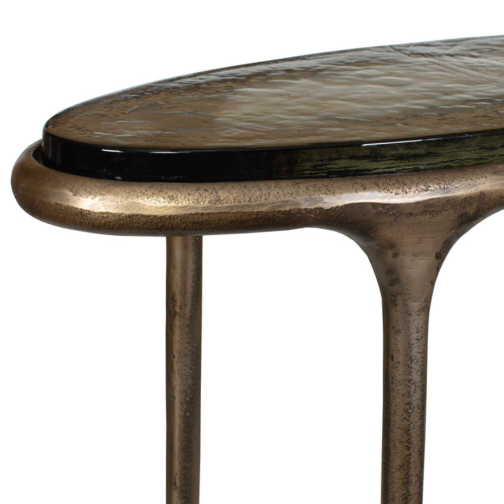 Ata Oval Brass Accent Table