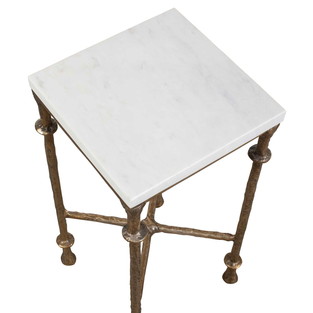 Penelope White Marble Accent Table