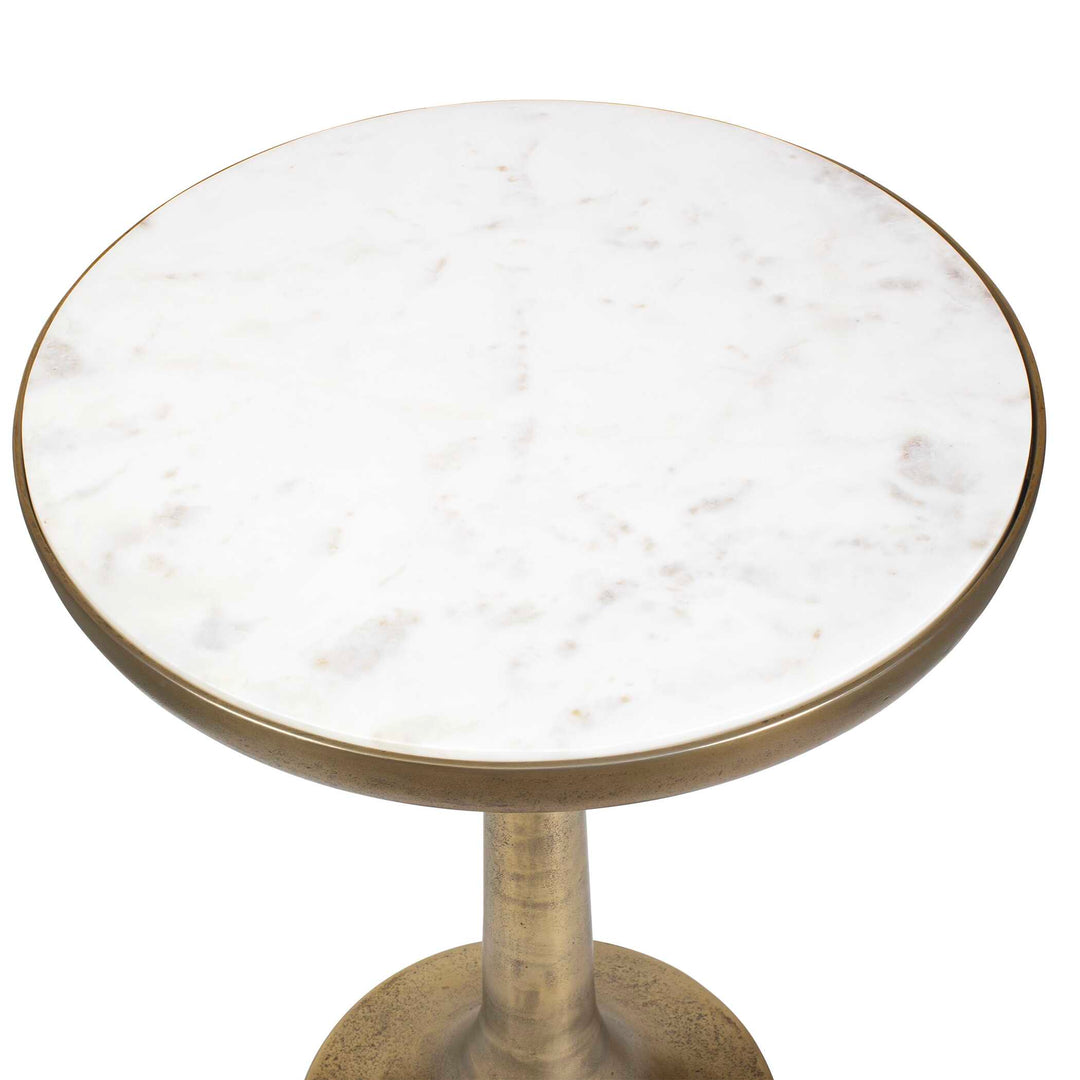 Gianno Round White Marble Side Table