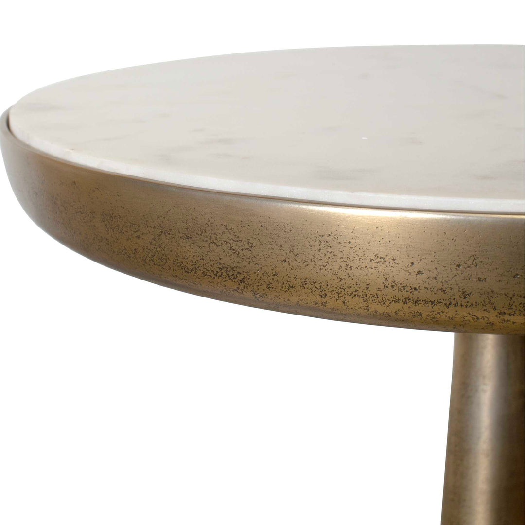 Gianno Round White Marble Side Table