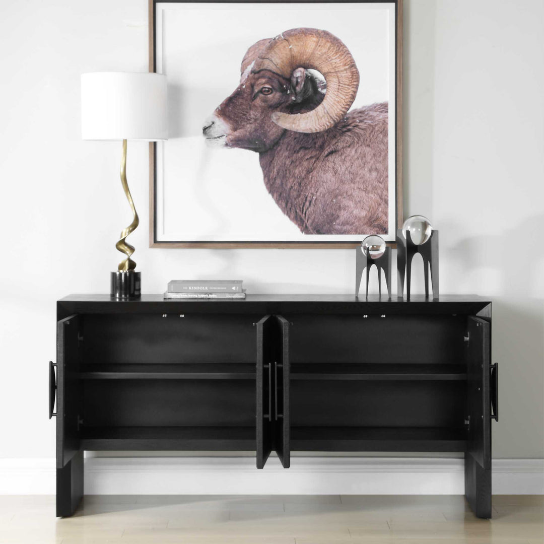 Williams Black 4 Door Cabinet