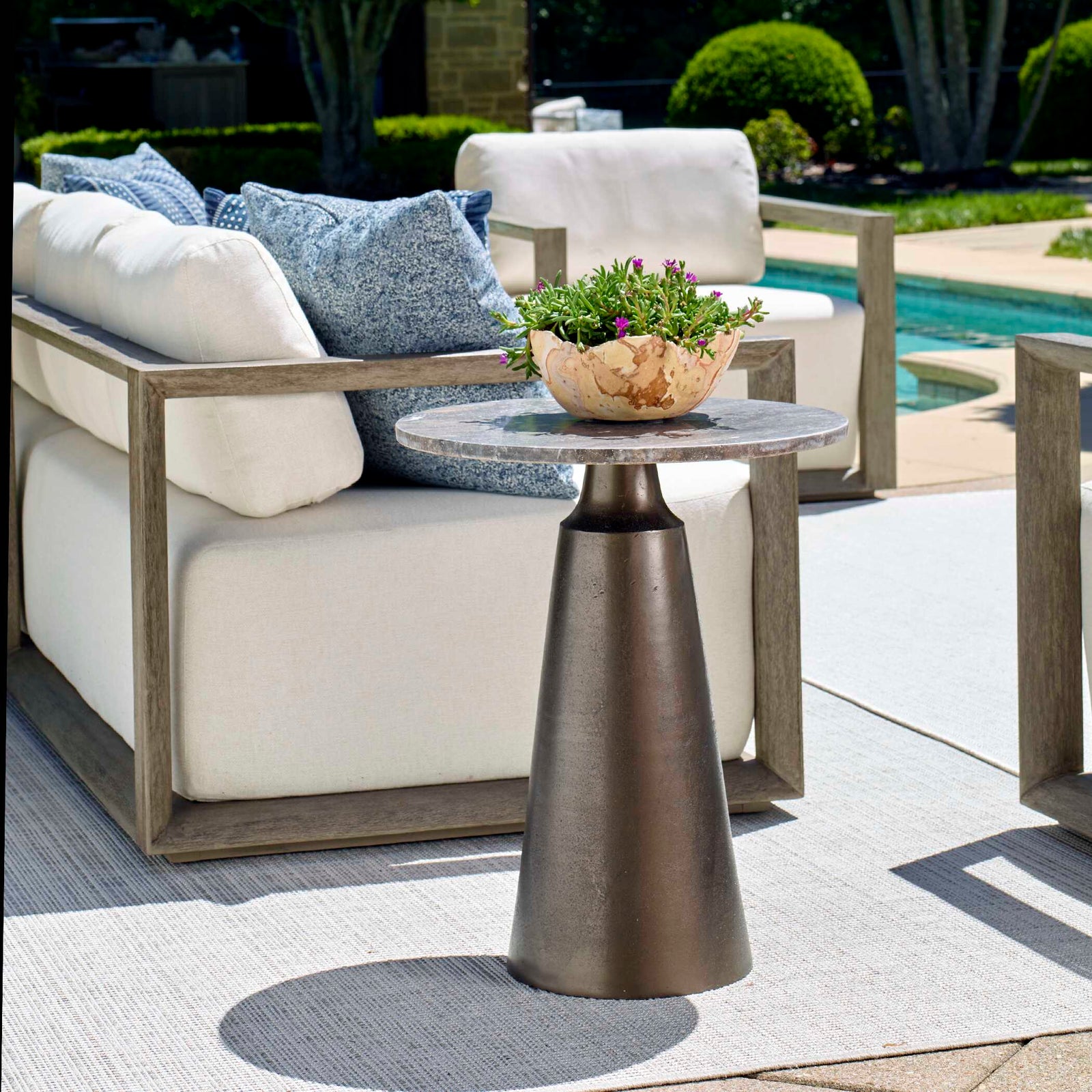 Midsummer Indoor-Outdoor Bronze Accent Table