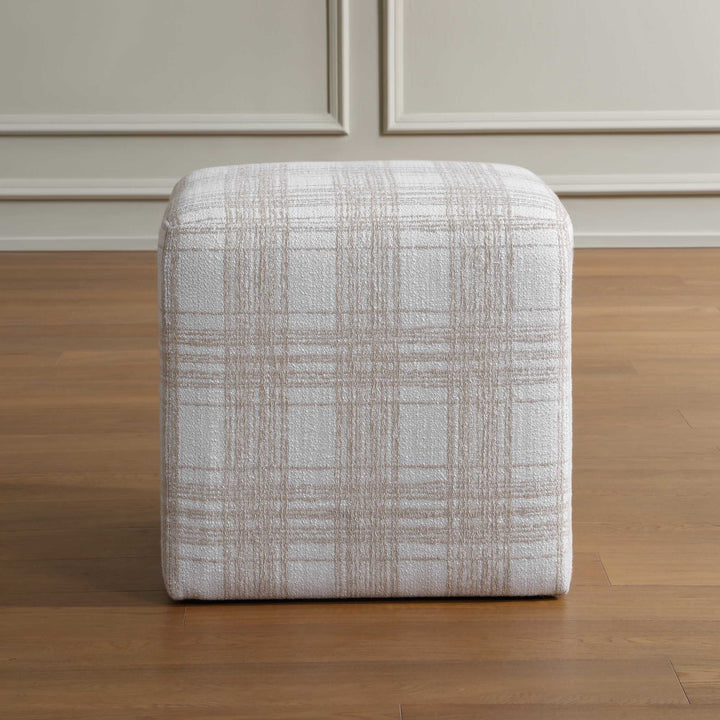 Joie Porcelain Plaid Ottoman