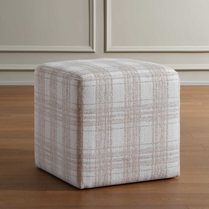 Joie Porcelain Plaid Ottoman