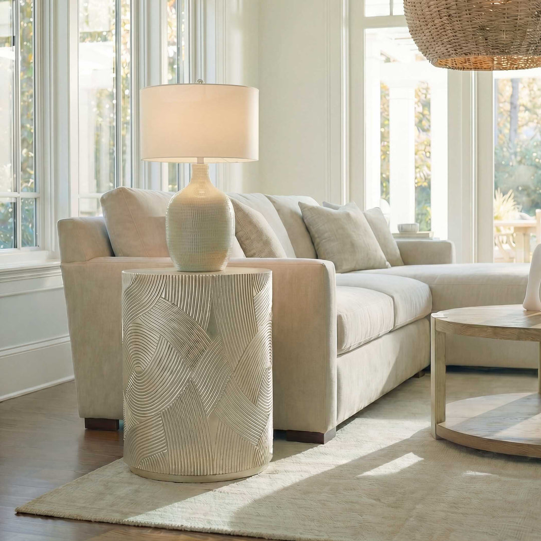 Cassandra Gold Drum Accent Table