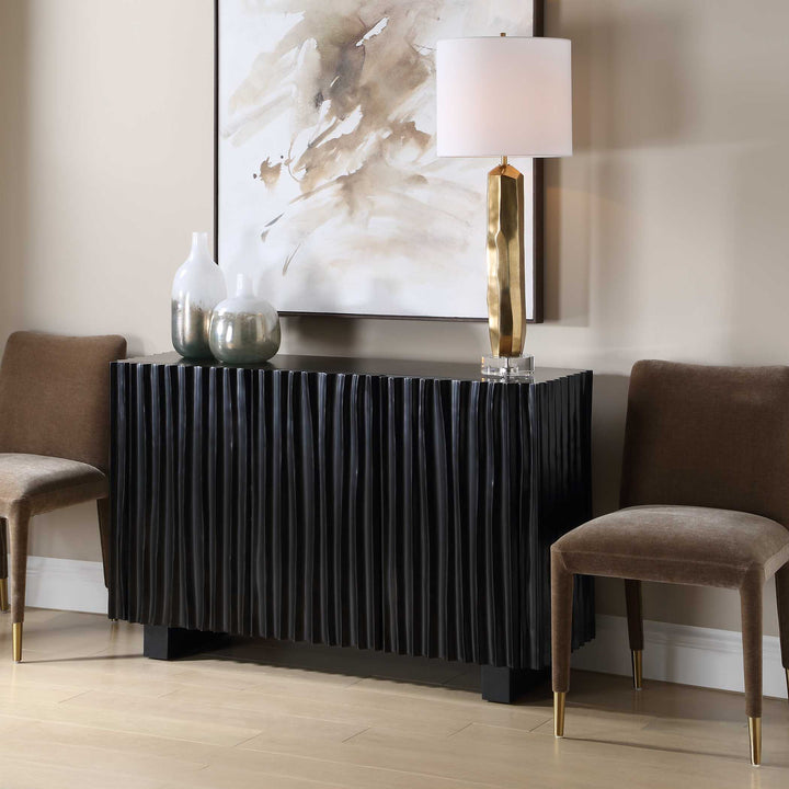 Mercado Black 3 Door Cabinet