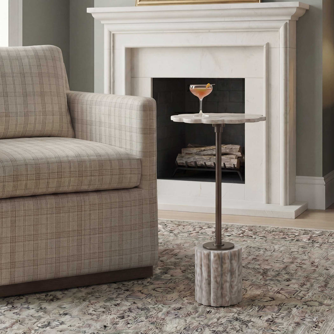 Lana Scalloped Marble Drink Table