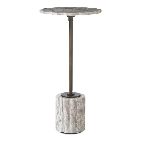 Lana Scalloped Marble Drink Table