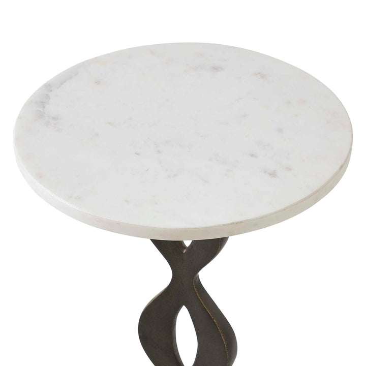 Ila Round White Drink Table