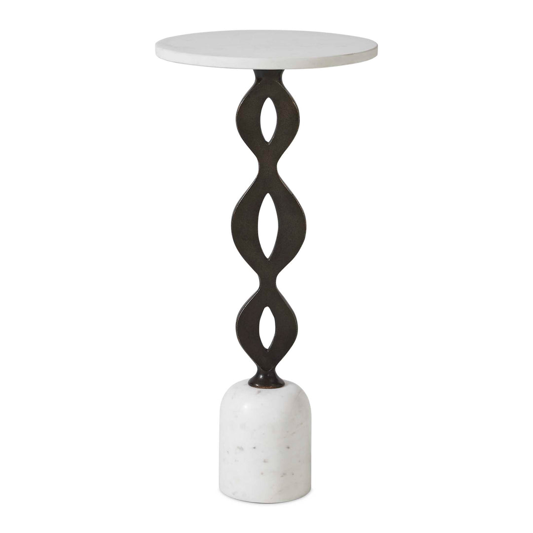 Ila Round White Drink Table