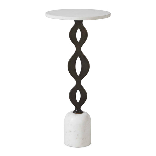 Ila Round White Drink Table
