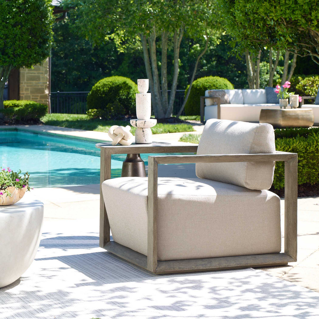 Remsen Outdoor Weathered Gray/Dove Lounge Chair