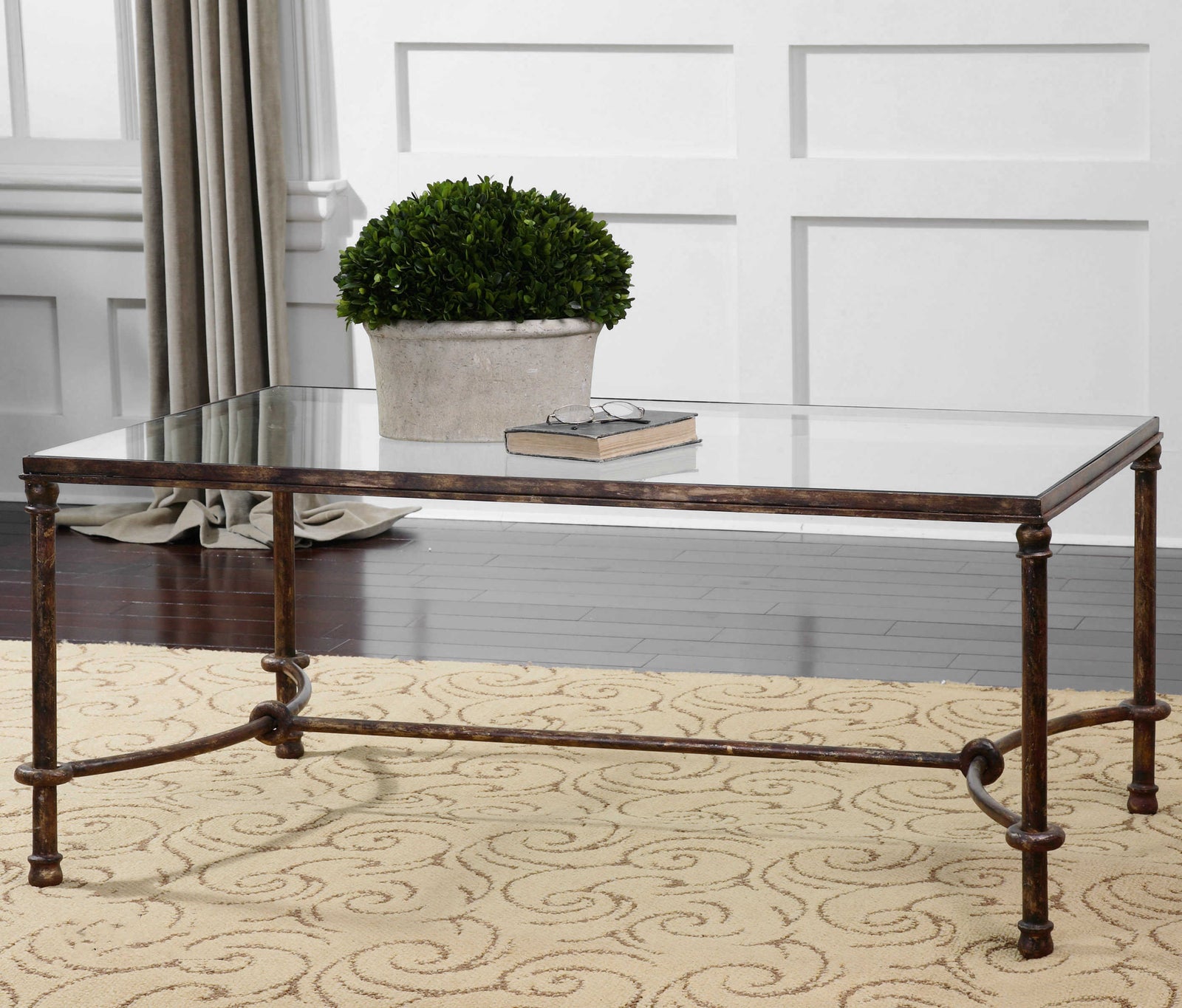 American Home Furniture Uttermost Warring Iron Coffee Table
