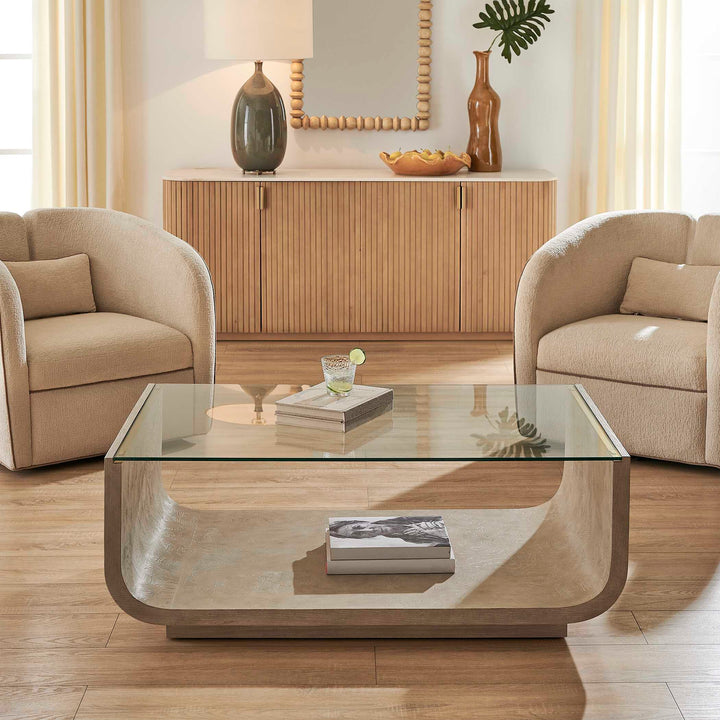 Maeva Modern Glass Coffee Table