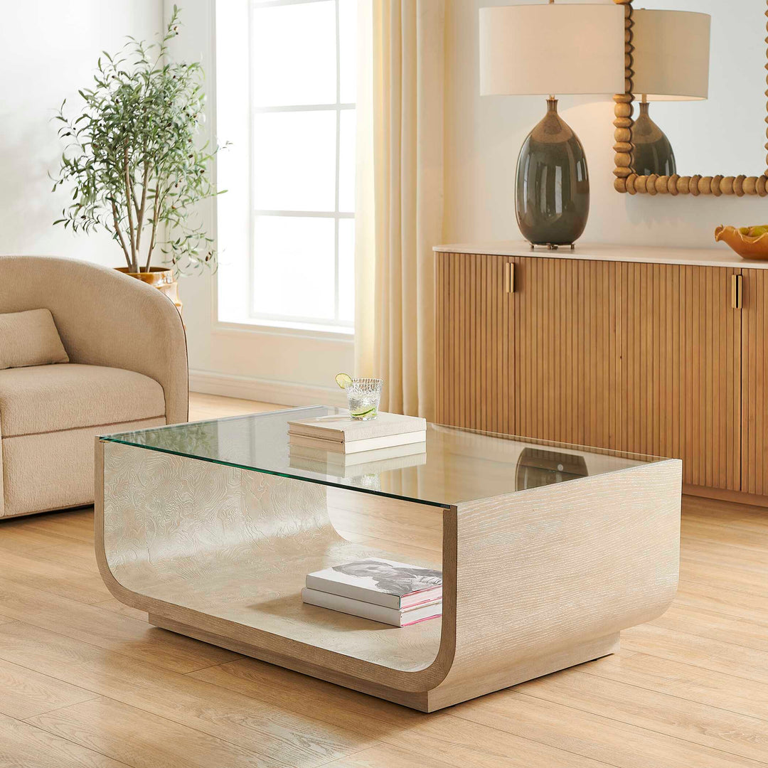 Maeva Modern Glass Coffee Table