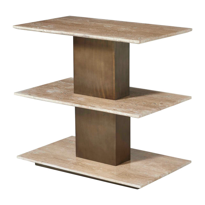 Travertini 3 Tiered Accent Table