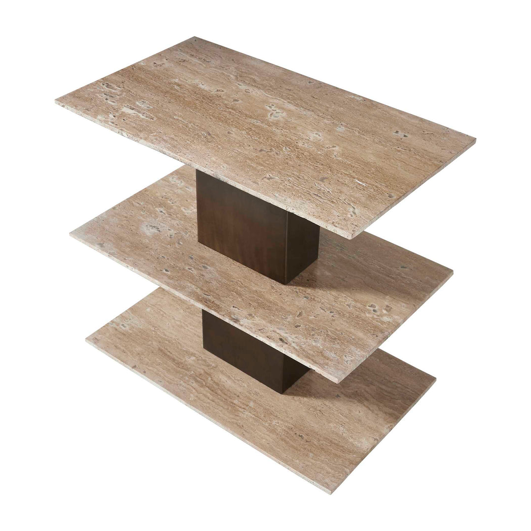 Travertini 3 Tiered Accent Table