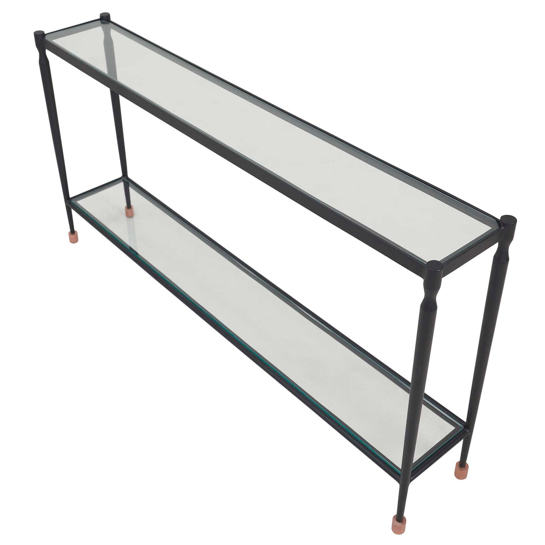 Javana Glass / Iron Console Table