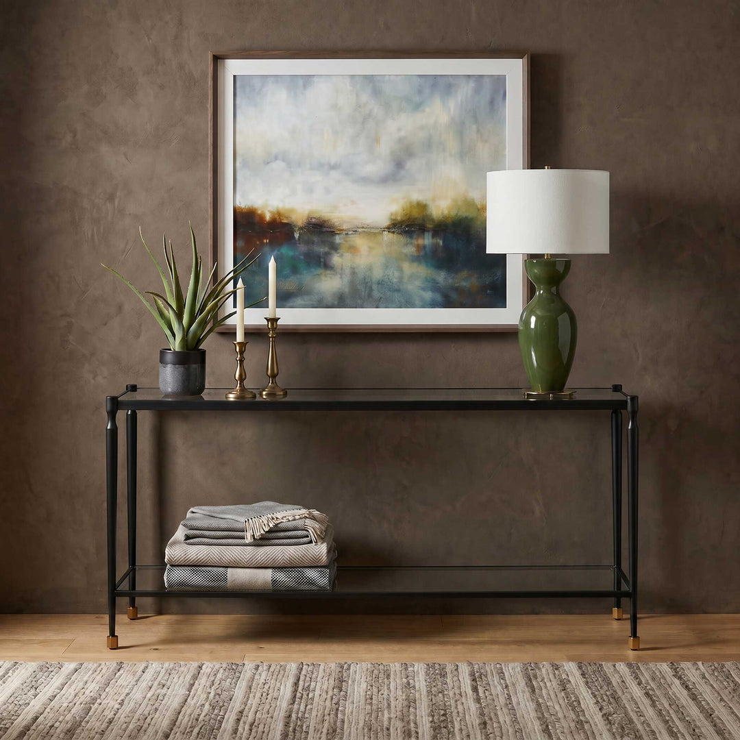 Javana Glass / Iron Console Table