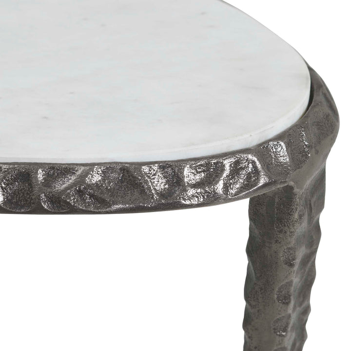 Arnold White Marble Accent Table