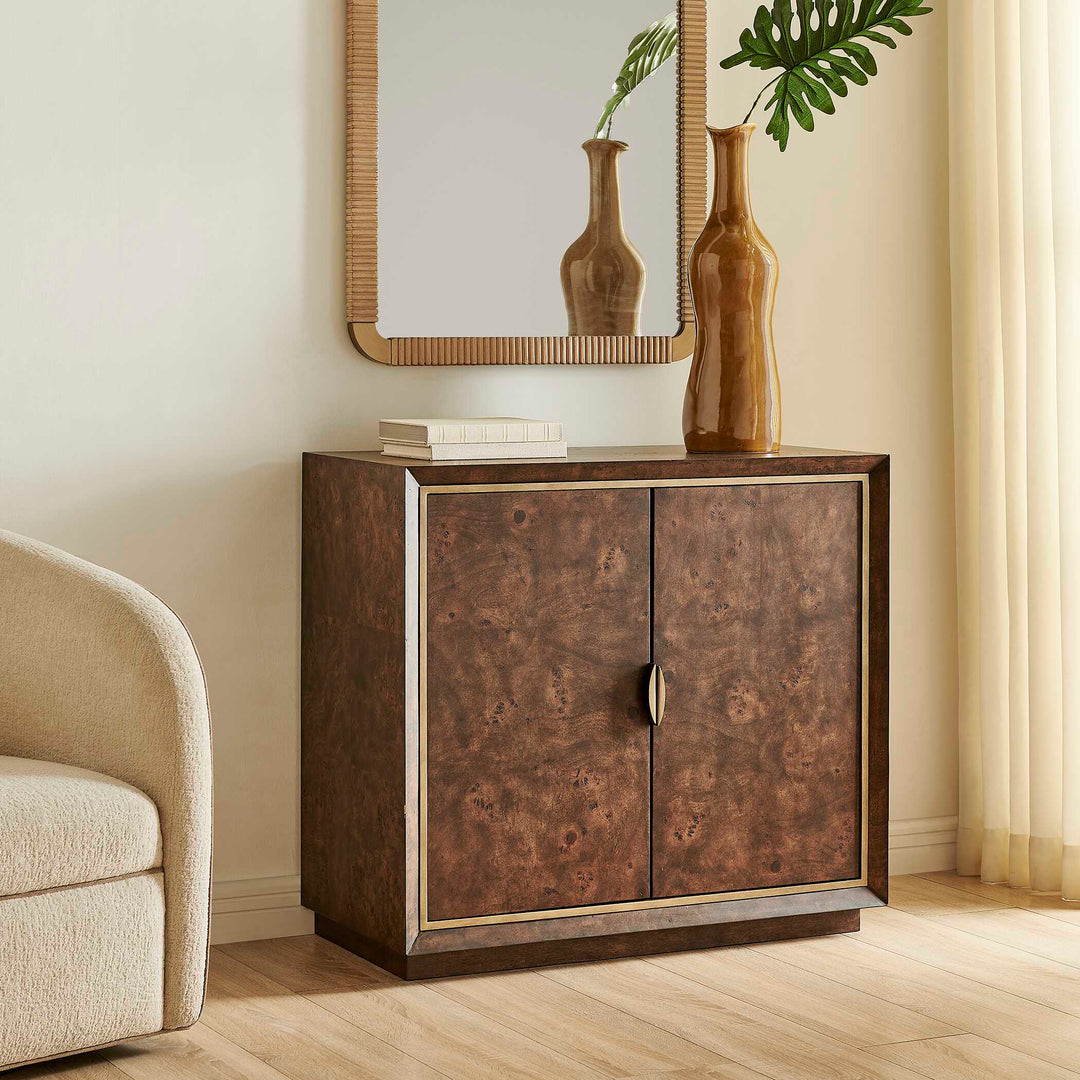 Flores Burl Wood 2 Door Cabinet