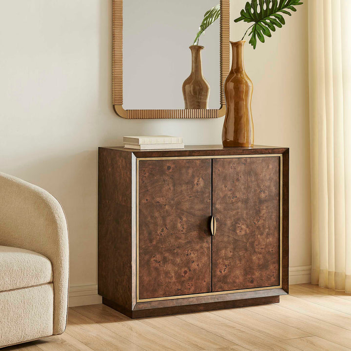 Flores Burl Wood 2 Door Cabinet