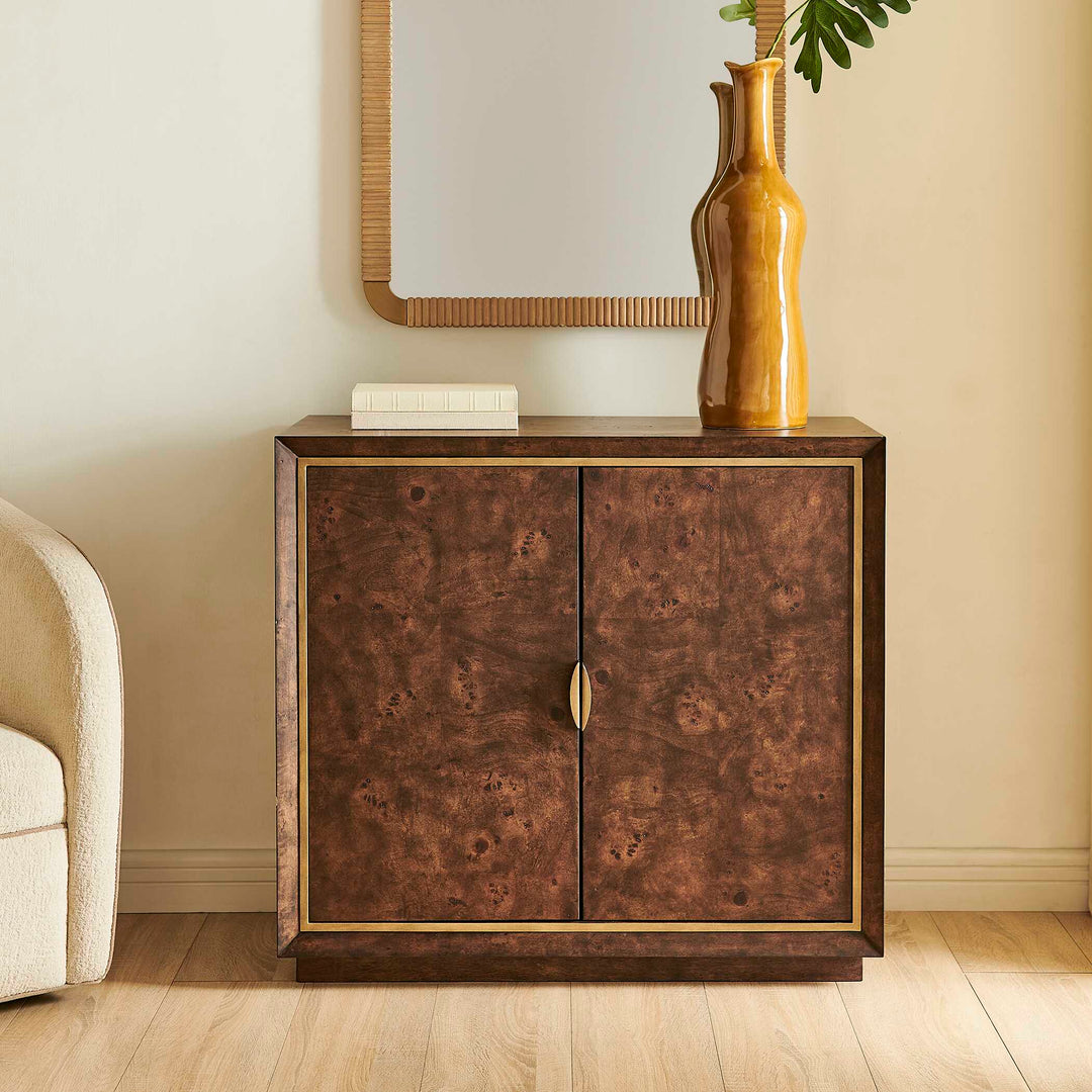 Flores Burl Wood 2 Door Cabinet