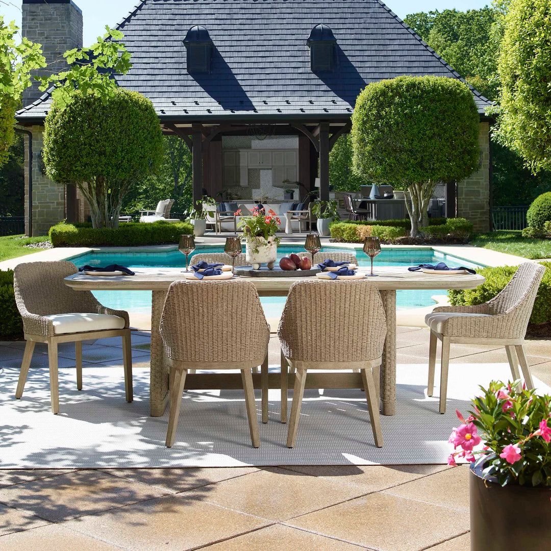 Harbor Herringbone Indoor-Outdoor Dining Table