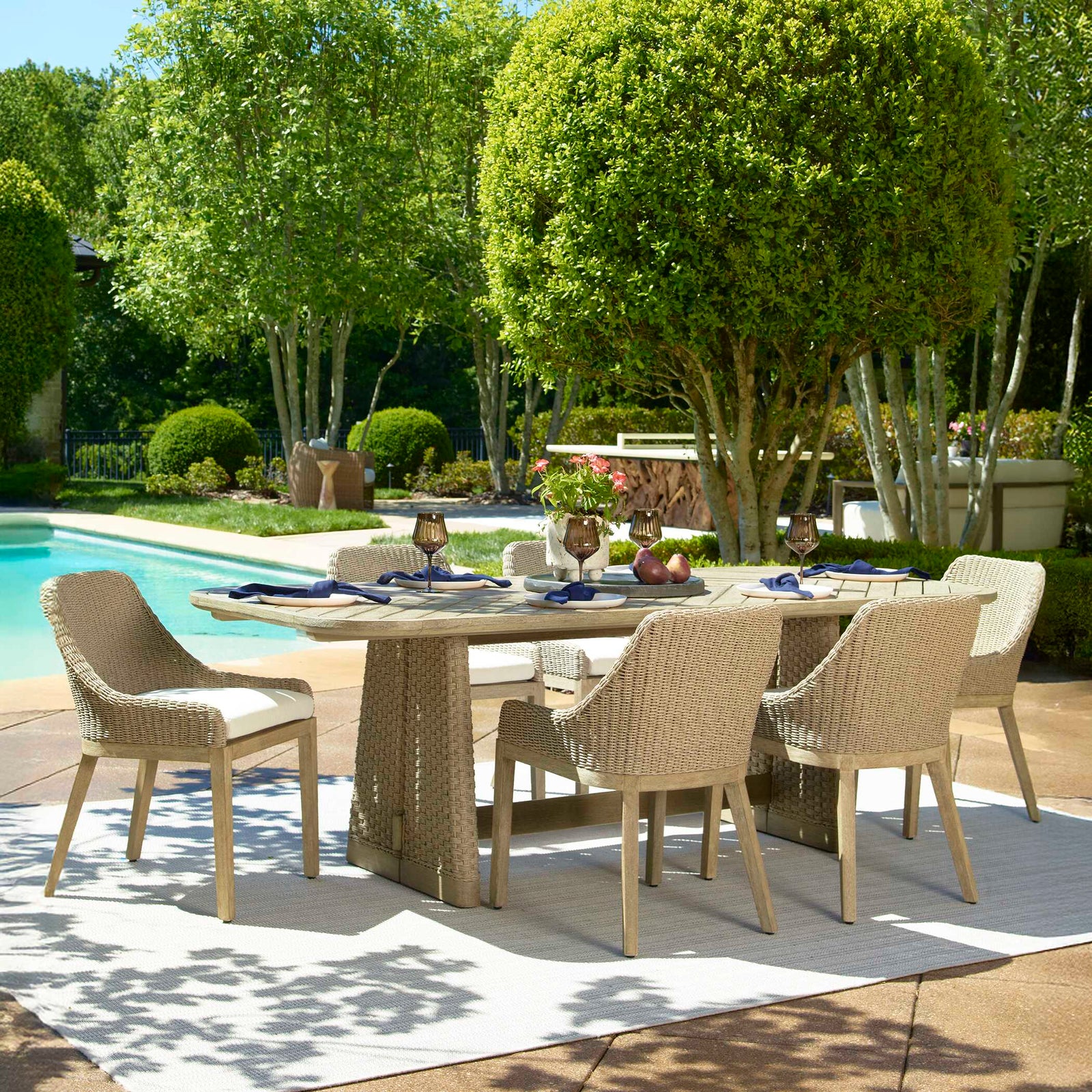 Harbor Herringbone Indoor-Outdoor Dining Table