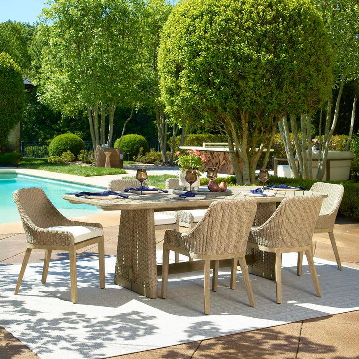 Harbor Herringbone Indoor-Outdoor Dining Table