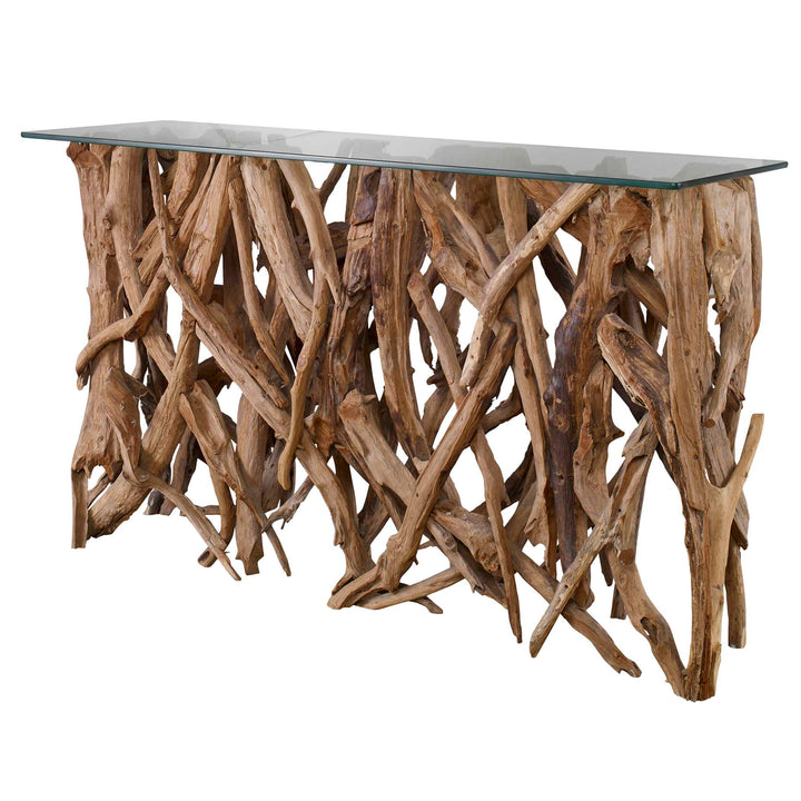 American Home Furniture Uttermost Teak Wood Console