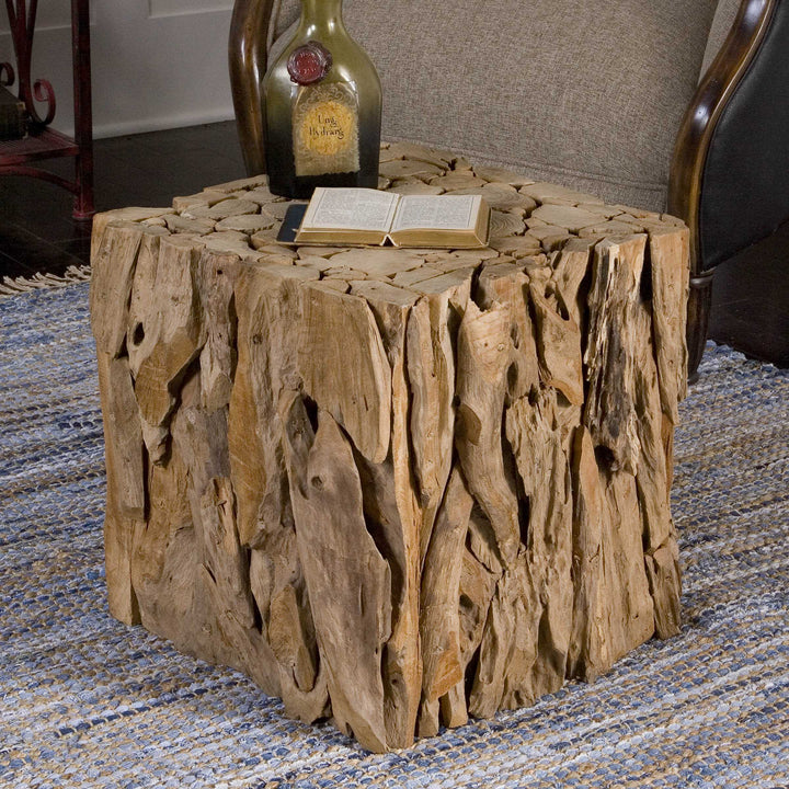 American Home Furniture Uttermost Teak Root Bunching Cube