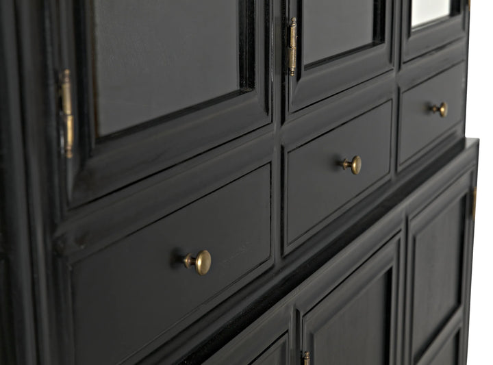 American Home Furniture | Noir - Colonial Hutch, Hand Rubbed Black