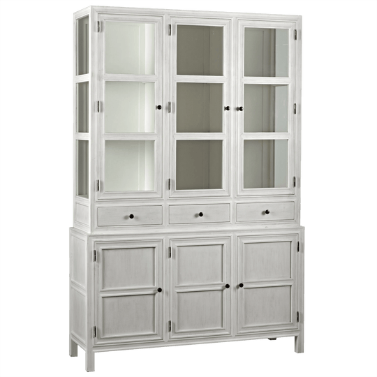 Noir Colonial Hutch, White Wash CABINETS
