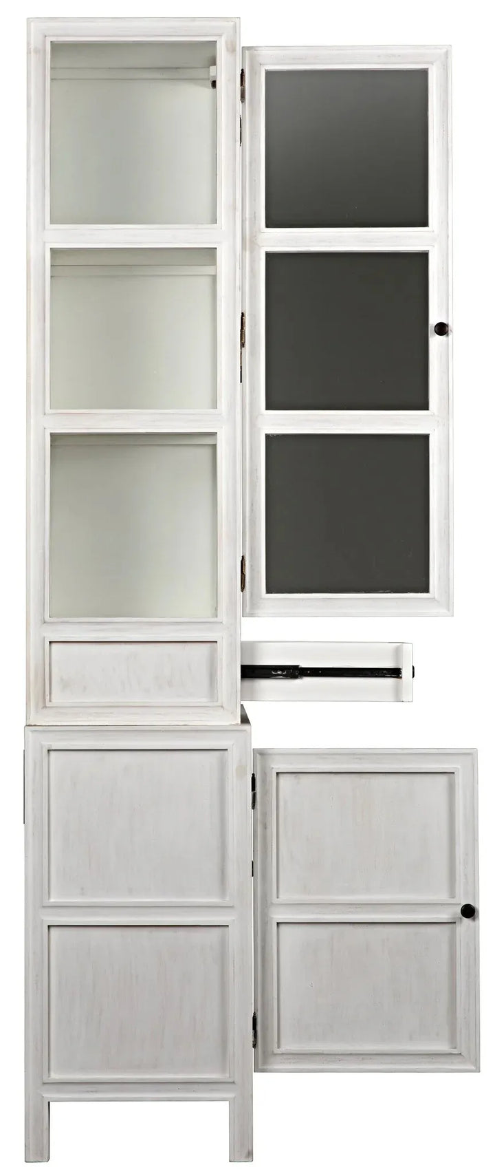 American Home Furniture | Noir - Colonial Hutch, White Wash