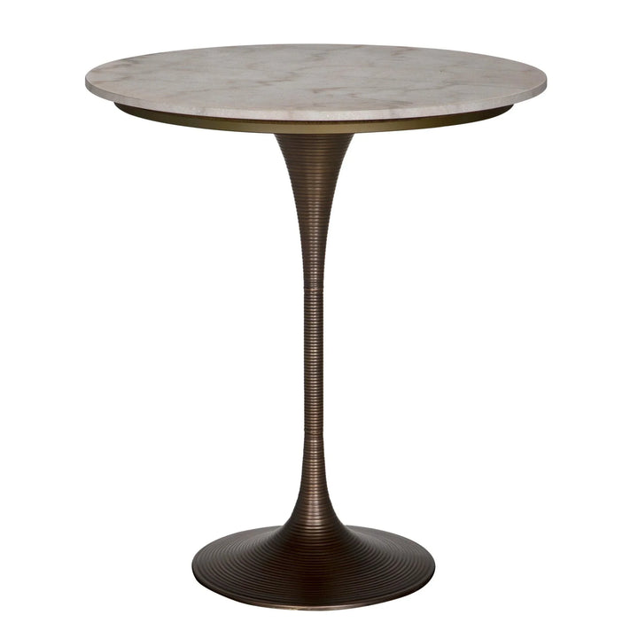 Noir Joni Bar Table, Aged Brass BAR + BAR CARTS